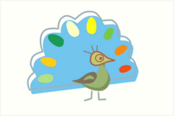 孔雀簡筆畫帶顏色(畫圖步驟)