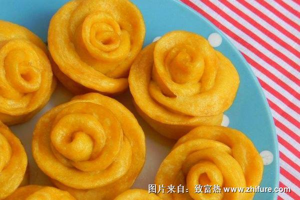 南瓜玫瑰花饅頭的做法