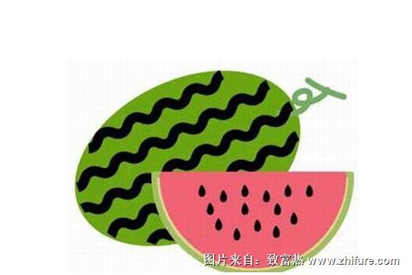 西瓜簡筆畫（圖解步驟）